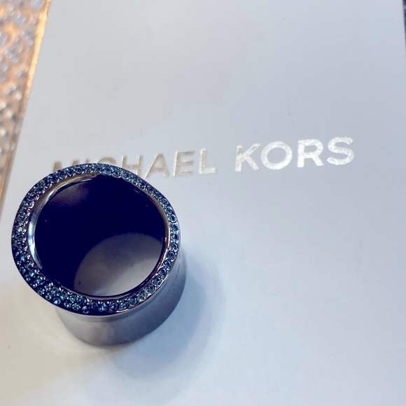 Michael Kors Hematite & Turquoise Blue Barrel Ring - Picture 10 of 15